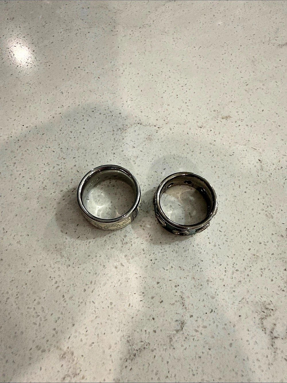 Coach Silver & Blue Geometric Rings - Picture 10 of 10